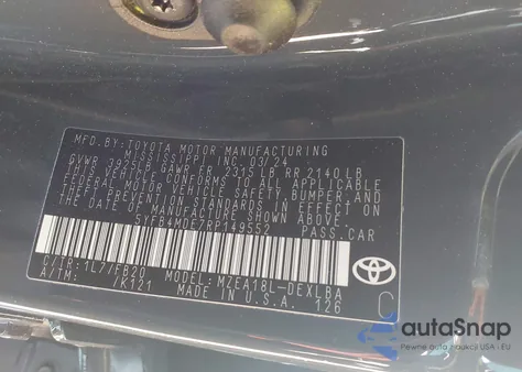 2024 Toyota Corolla Le from USA, damaged, VIN 5YFB4MDE7RP149552